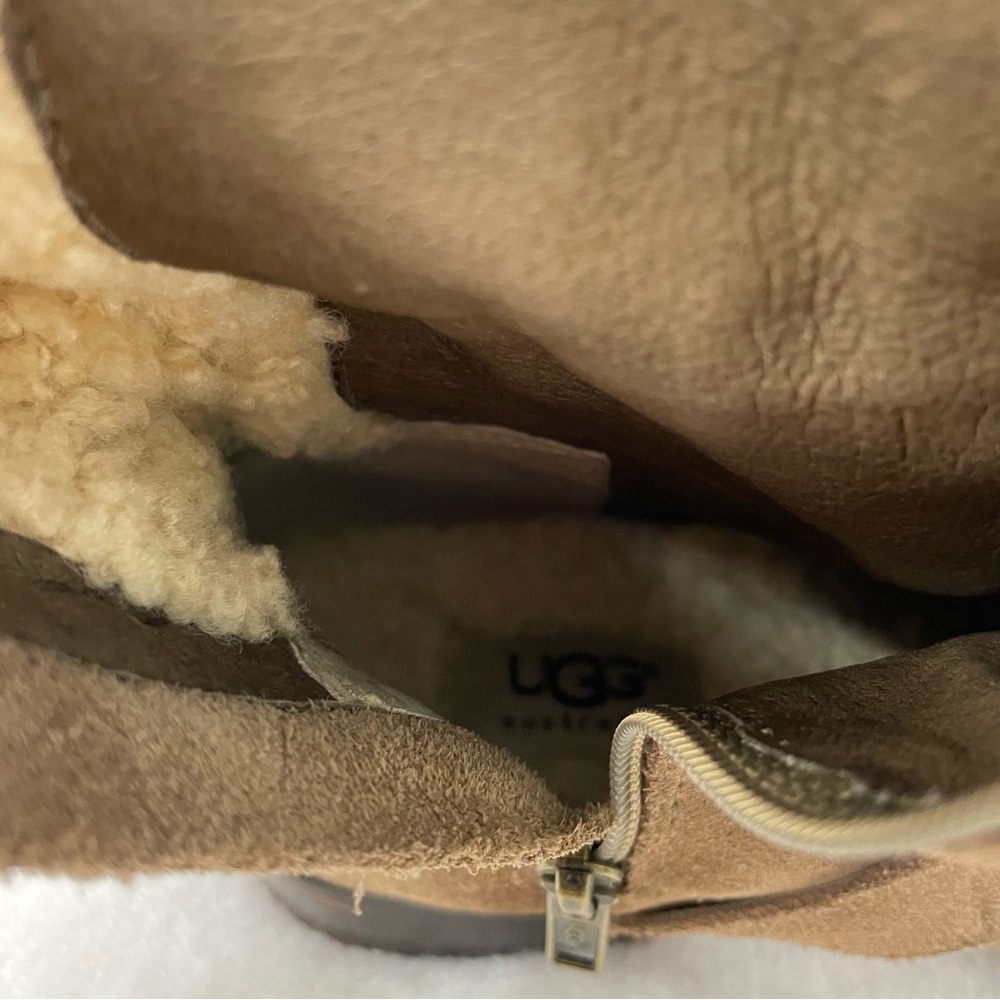 UGG Cydnee Brown Suede Leather Tall Riding Boots size 8.5 - Picture 13 of 16